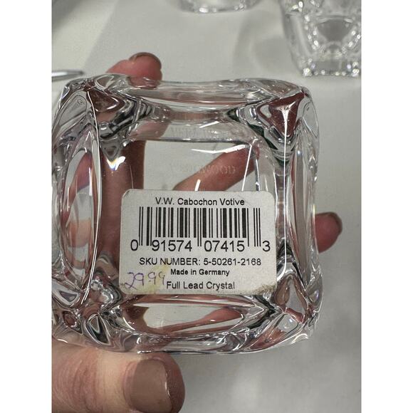 Wedgewood Crystal Candle Votives by Vera Wang ~Carbochon Germany Signed Set of 4 - Picture 5 of 8